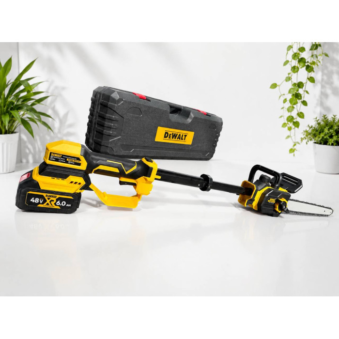 Телескопічна безщіткова акумуляторна пила Dewalt DCM 573 X (48V 6Ah шина 30см) Висоторіз Деволт з двома АКБ для гілок