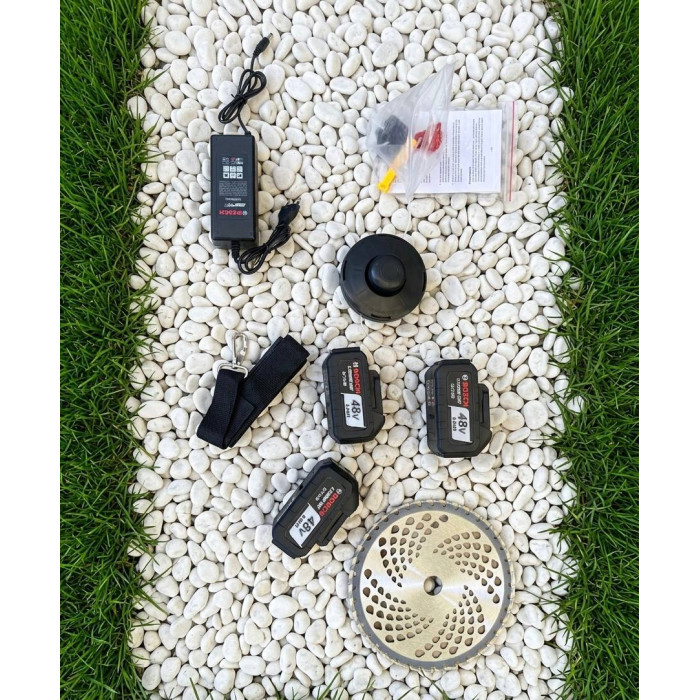 Коса акумуляторна Bosch GRT 48V, безщіткова , електрокоса, бензокоса, Бош тример 2 акб
