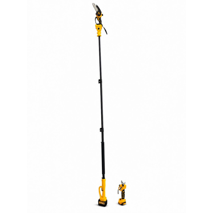 Набір 3в1 АКБ DeWalt 48V 6А зі змащенням ланцюга (Пила DCM160HN + Секатор DCMPP540P1 Digital + штанга 3 м)